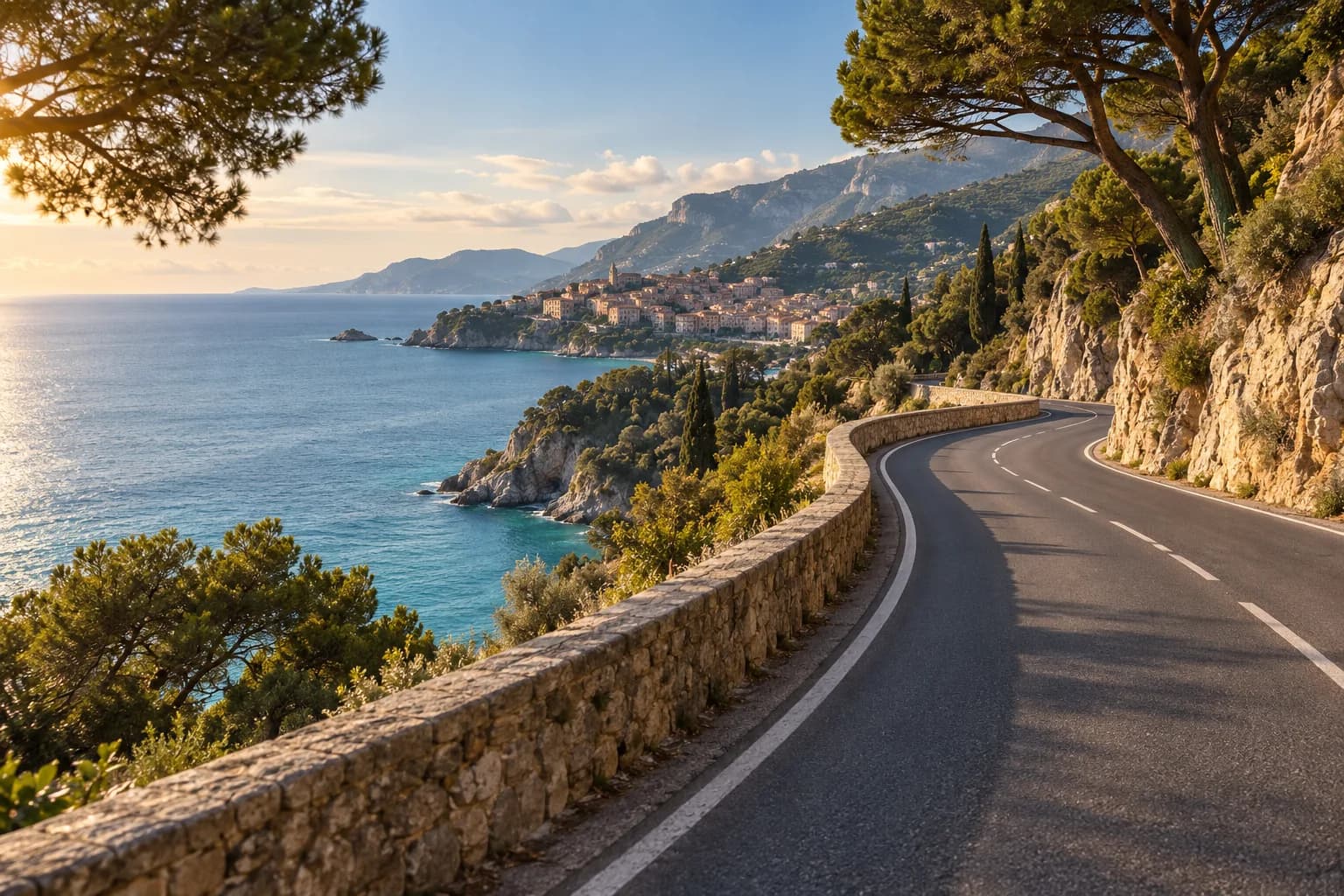 Illustration d’une route côtière méditerranéenne